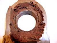 Example of corrosion by carbon dioxide